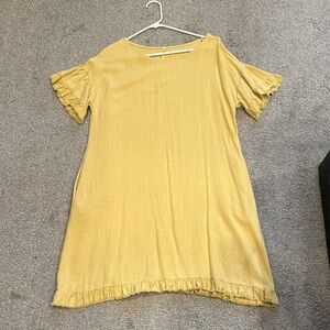 Yellow Ruffle Sleeve Dress